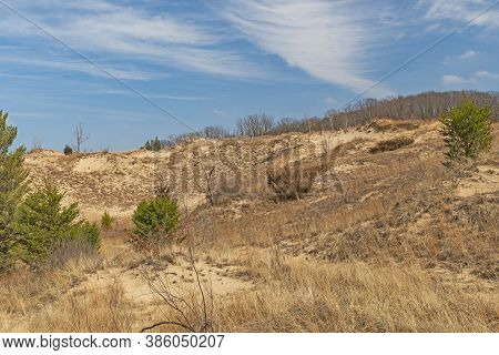 Spectacular Clouds Above The Sand Dunes In Indiana Dunes National Park In Indiana