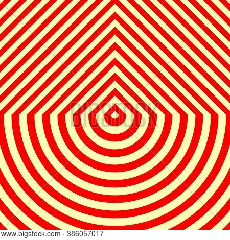 Stylized Wood Cutting Board Structure Motif. Symmetric Geometric Figures Abstract. Red Lines On Yell