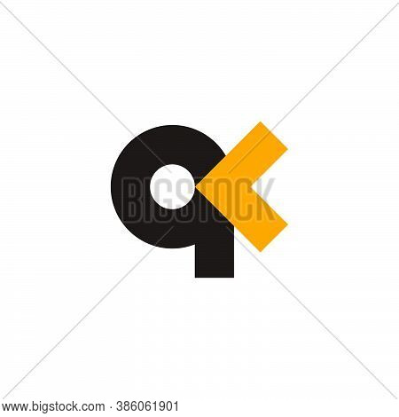 Abstract Letter Qk Simple  Arrow Colorful Target Symbol Vector