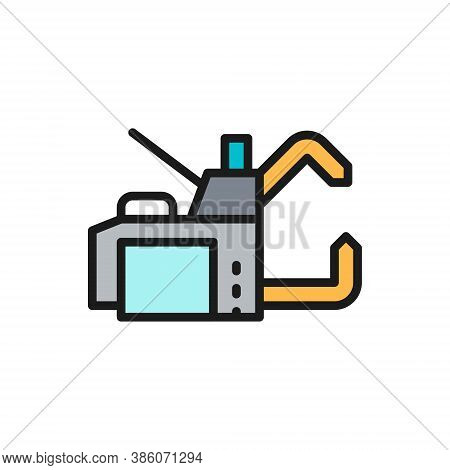 Spot Welding Machine Flat Color Line Icon.