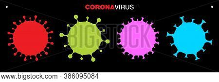 Coronavirus Covid-19 Icon Colorful Set. Novel Coronavirus 2019-ncov Symbol. Stop Coronavirus Infecti