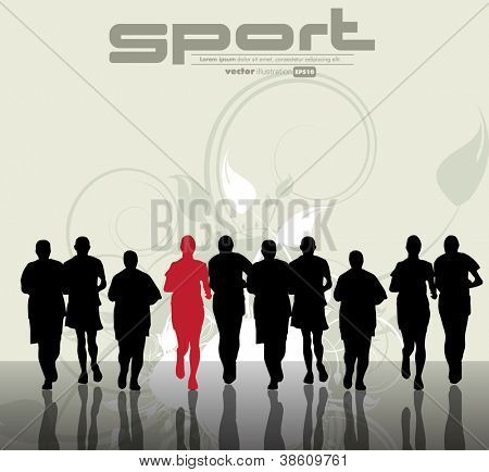 マラソン。スポーツの図