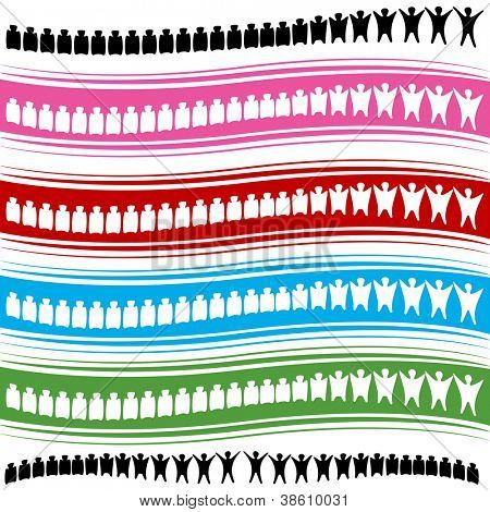 An image of multiple spine banners - people icons.
