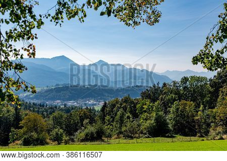 Panorama Chiemgau Alps On A Sunny Summer Day