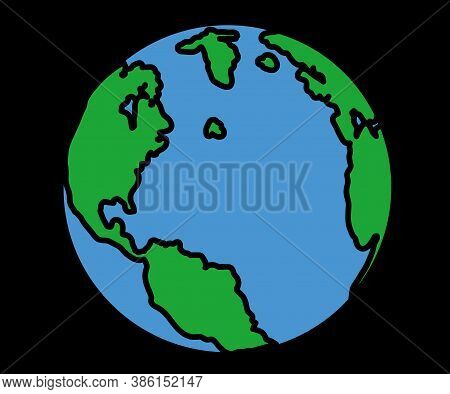 Planet Earth On Black Vector & Photo (Free Trial) | Bigstock