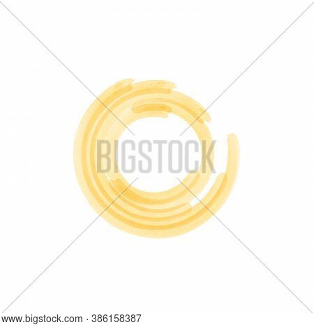Abstract Technology Yellow Watercolor Futuristic Circles. Stock Vector Illustration Isolated On Whit