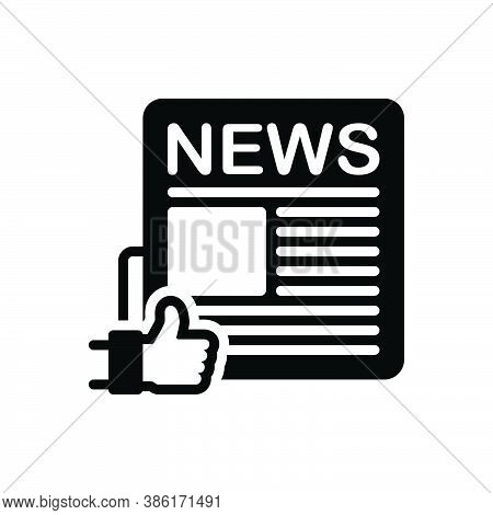 Black Solid Icon For Definitely Certainly Surely Positively Newspaper Headline Title Heading Legend 