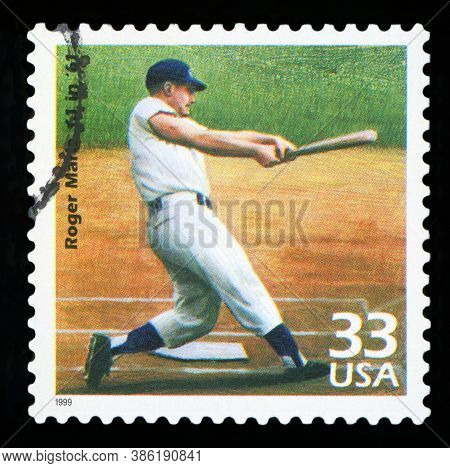 United States Of America - Circa 1999: Stamp Printed In Usa Dedicated To Celebrate The Century 1960s