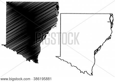 Des Moines County, Iowa (u.s. County, United States Of America, Usa, U.s., Us) Map Vector Illustrati