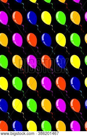 A Flyaway Balloon Background Isolated On A Black Background