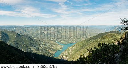 Panoramic View Of The Perucac Lake From The Viewpoint