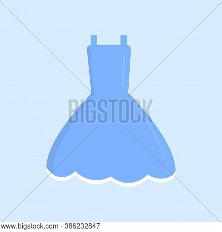 Cute Littie Blue Dress For Princess Or Fairy, Vector Illustration