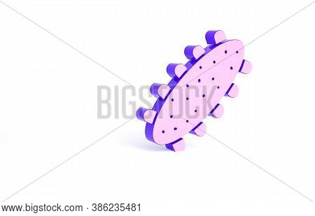 Purple Sea Cucumber Icon Isolated On White Background. Marine Food. Minimalism Concept. 3d Illustrat