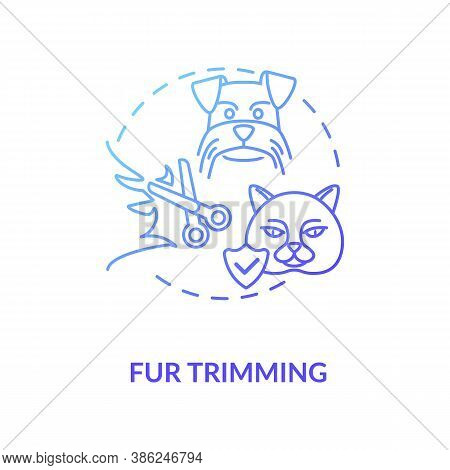 Fur Trimming Concept Icon. Grooming Services Types. Furry Animals Hairstyle Ideas. Pet Stylishgroomi