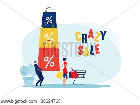 Woman Crazy Shop Sale Discount On Black Friday