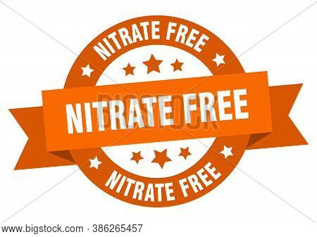 Nitrate Free Round Ribbon Isolated Label. Nitrate Free Sign