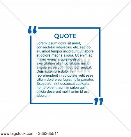 Quote Frame Vector. Quote Icon. Quote Vector. Quote Frame Design. Quote Mockup Design.