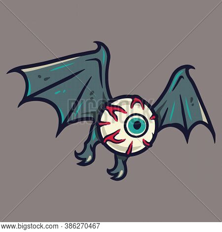Horrible Eyeball With Wings For Halloween Holiday