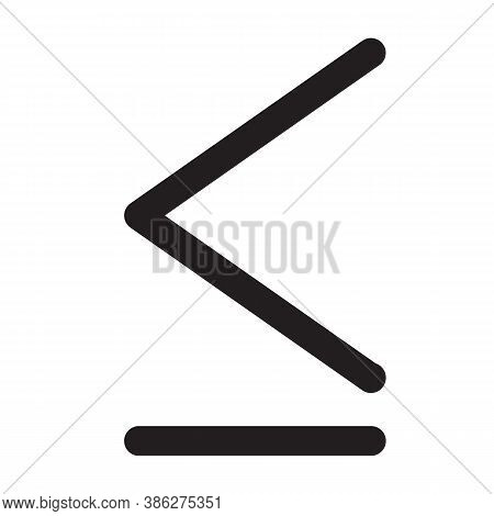 Less Then Basic Elements Icon On White Background. Flat Style. Less Then Basic Elements Icon For You