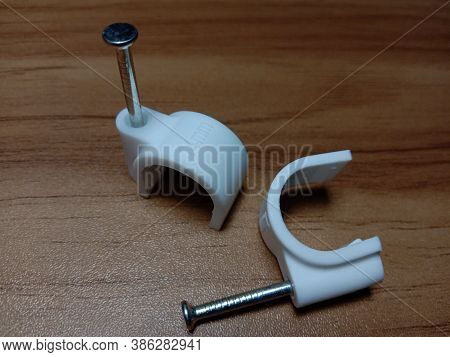 White Colored Wire Pin Closeup