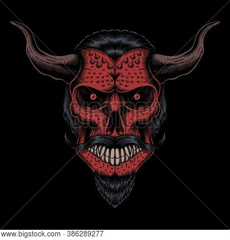 Skull Head Devil  Vector Illustration For Your Company Or Brand