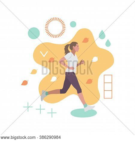 Running Woman. Autumn Fashion Abstract Vector Composition