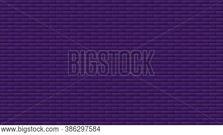 Brick Wall In Purple With Shadows. Cartoon Image. Background Texture. Vector Stock Illustration.