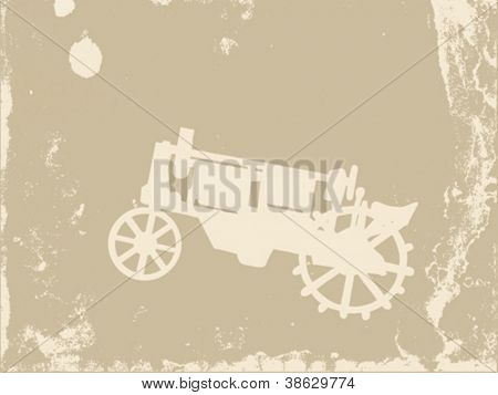 vecchio trattore sul grunge background, vector illustration