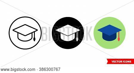 Edu Icon Of 3 Types Color, Black And White, Outline. Isolated Vector Sign Symbol.