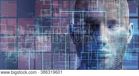 Self Learning Technology with Artificial Intelligence Brain Stem 3d render