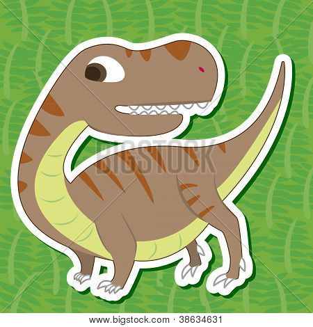 Roztomilý dinosaurus nálepka