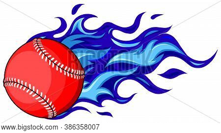 Vector Illustration Of Softball Or Baseball With Movement Motion Lines