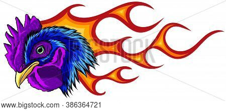 Rooster Hot Chicken Esport Logo Mascot Template Vector Illustration