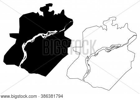 Bamako City (republic Of Mali) Map Vector Illustration, Scribble Sketch City Of Bamako Map