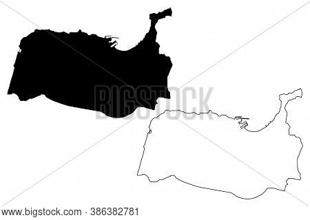 Tangier City (kingdom Of Morocco, Tanger-tetouan-al Hoceima Region) Map Vector Illustration, Scribbl
