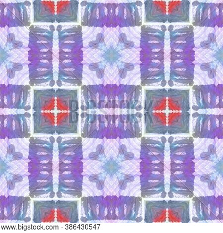 Boho Fabric. Abstract Kaleidoscope Print. Repeat Tie Dye Ornament. Ikat Mexican Print. Green, Blue, 