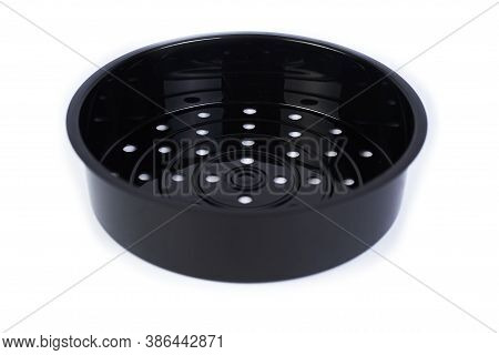 Steamer Container For Multicooker. Black Plastic, Heat-resistant Container. Multicooker Accessory. I