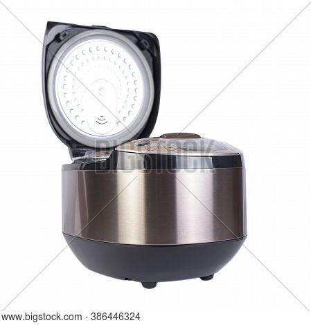 Automatic Modern Multicooker Isolated On White Background. Household Appliances Programmed For The P