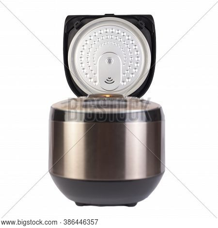 Automatic Modern Multicooker Isolated On White Background. Household Appliances Programmed For The P