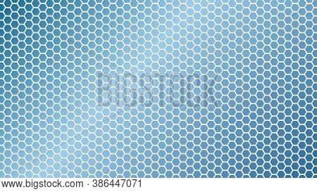 Vector Blue Gradient Hexagonal Background On White