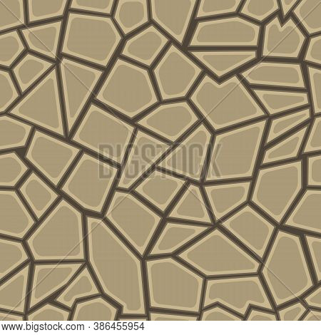 Seamless Texture Of Stonewall. Vector Illustration Of Stone Background.