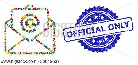 Multicolored Mosaic Open E-mail, And Official Only Unclean Rosette Seal. Blue Seal Includes Official