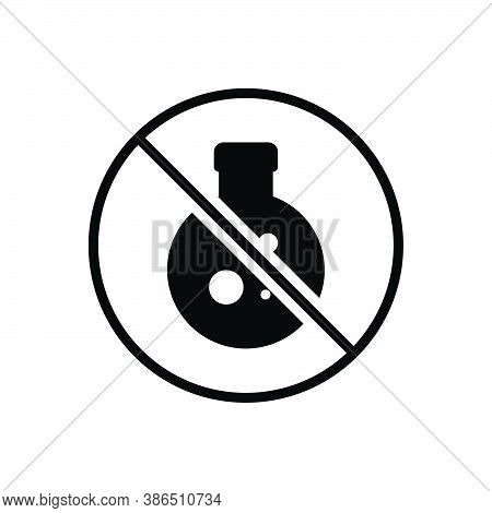 Black Solid Icon For Conservative Preservative Chemical Experience Danger Forbidden Caution Flask