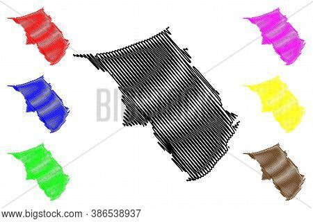 Belait District (nation Of Brunei, The Abode Of Peace, Borneo Island) Map Vector Illustration, Scrib