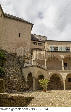 Architectural Detail Of Falkenstein Castle In Bavaria At Summer Time