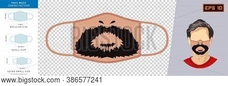 Illustration Vector Graphic Of Funny Masks With Emotion Expression In Mask Design. Face Mask Sewing 