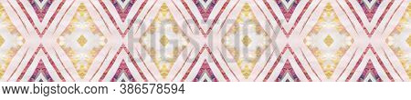 Arab Pattern. Pastel Brown, Pink Blue Seamless Texture. Abstract Ethnic Print. Seamless Tie Dye Rapp