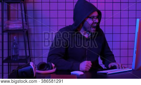 Gamer Cries Going Crazy Of Defeat In The Video Game Hitting Tabl