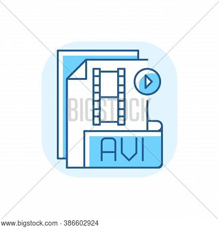 Avi File Blue Rgb Color Icon. Audio Video Interleave. Filename Extension. Audio And Video Data. Mult