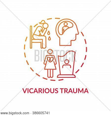 Vicarious Trauma Concept Icon. Working With Survivor Clients Idea Thin Line Illustration. Emotional 